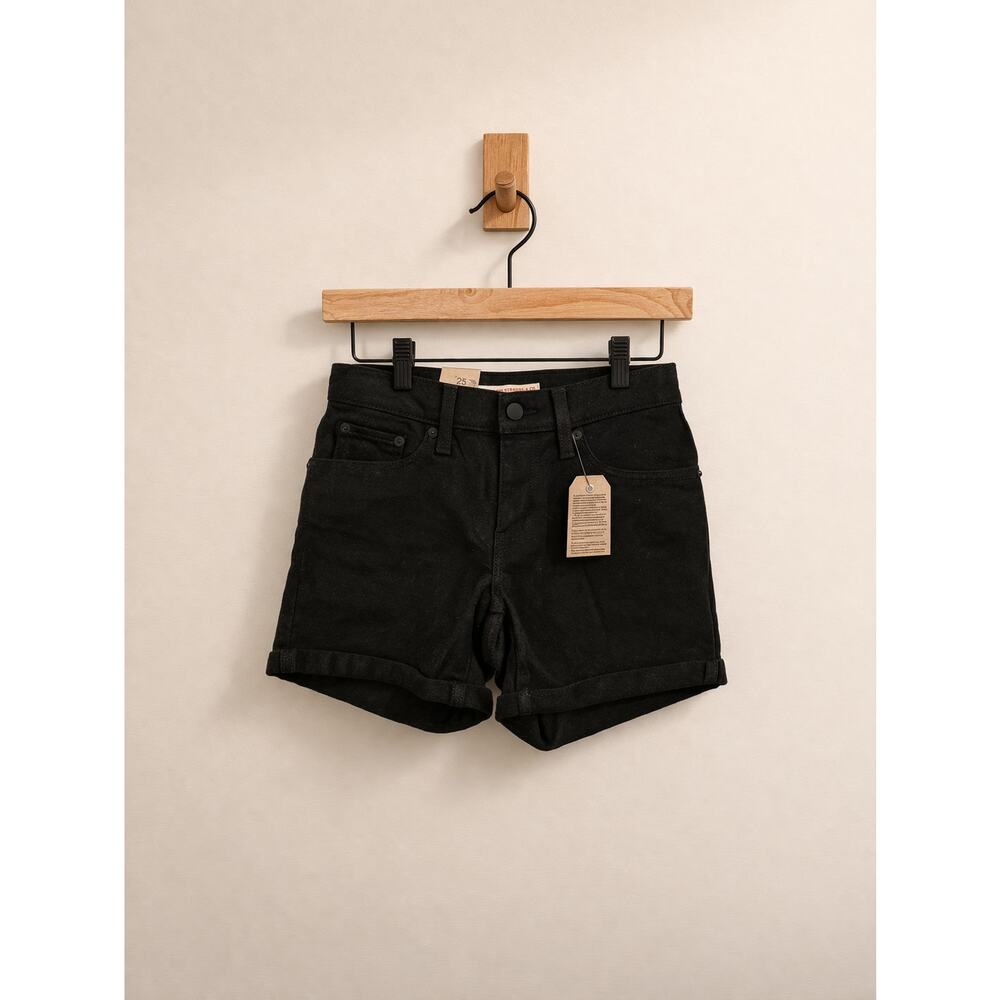 Levi’s Black Mid-Length Denim Shorts – Size 25 (NWT)